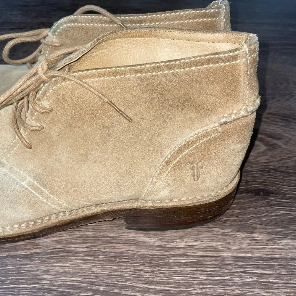 FRYE Paul Chukka Mid Lace Suede Leather Boots Mens Size 11.5 D Tan